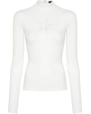 Mugler Top Con Cuello Alto - Blanco