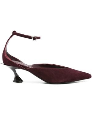 Mugler 55Mm Ankle-Strap Sculpted-Heel Court Shoes - Brown