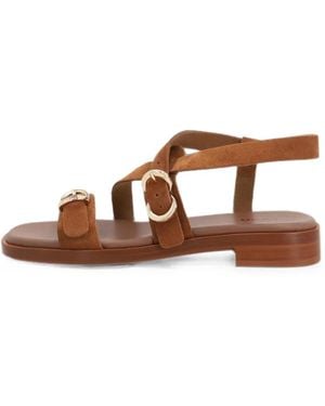 Frau Suede Multi-Strap Sandals - Brown