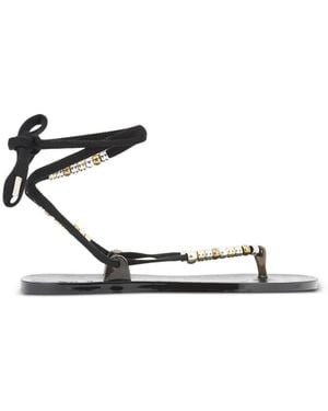 Ancient Greek Sandals Esther Beads Sandals - White