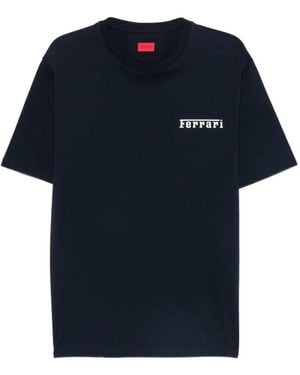 Ferrari Logo-Print T-Shirt - Blue