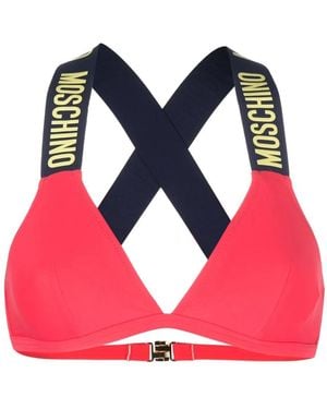 Moschino Bikinioberteil Mit Logo-Prägung - Rot