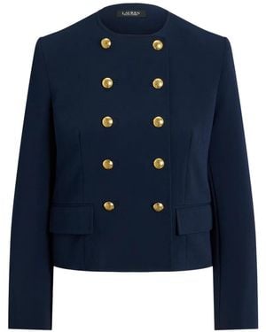 Ralph Lauren Veste En Crêpe À Boutonnière Croisée - Blue