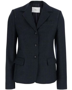 Tela Contrast-Stitch Single-Breasted Jacket - Blue