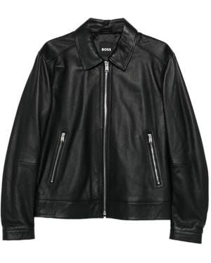 BOSS Leather Jacket - Black