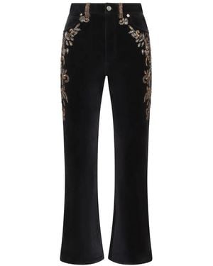 Maliparmi Embroidered Flared-Leg Jeans - Black