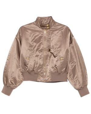 Elisabetta Franchi Nylon Blouson Jacket - Natural