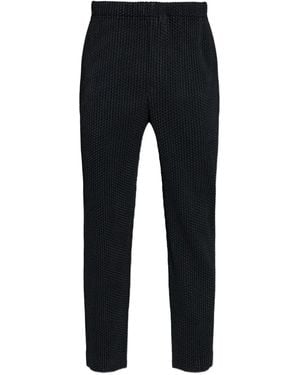 Homme Plissé Issey Miyake Elasticated-Waist Pleated Trousers - Blue
