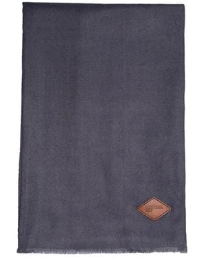 Lottusse Écharpe Frangée À Patch Logo - Blue