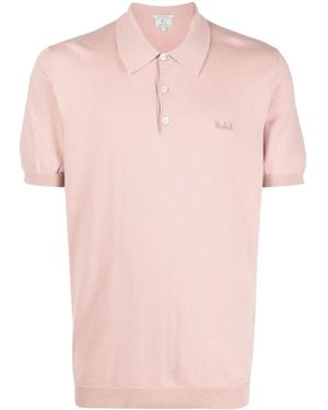 Woolrich Logo-Embroidered Knitted Polo Shirt - Pink