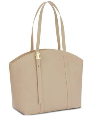 Furla Medium Planeta Leather Tote Bag - Natural