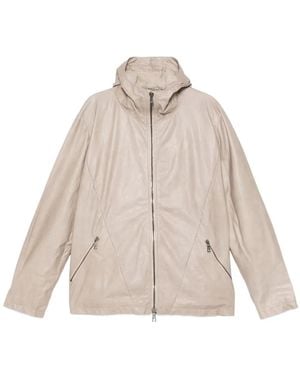 Giorgio Brato Leather Hooded Jacket - Natural