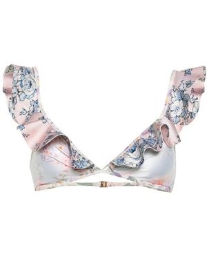 Zimmermann Halliday Spliced Frill Bikini Top - Pink