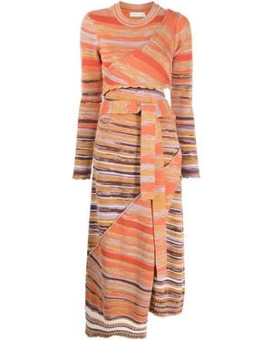 Jonathan Simkhai Strickkleid Mit Batikmuster - Orange