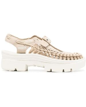 Keen Uneek Woven Platform Sandals - Natural