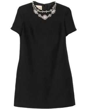 Valentino Garavani Kurzes Shiftkleid Mit Kristallen - Schwarz