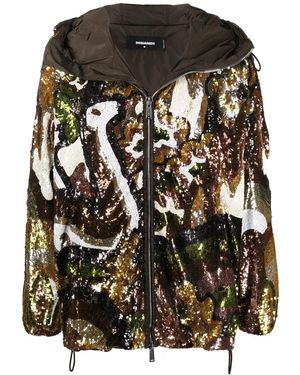 DSquared² Sequinned Zip-Up Jacket - Black