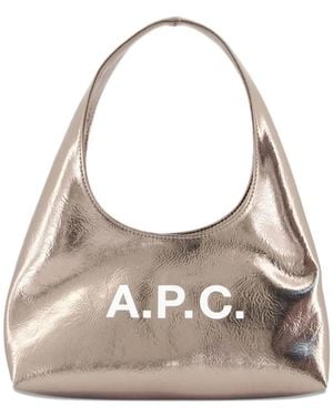 A.P.C. Metallic Top-Handle Shoulder Bag - Naturel