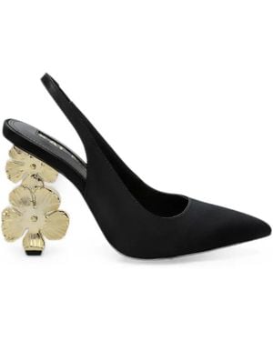 Kat Maconie Mona Floral-Heel Mules - Black