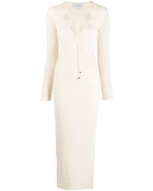 CASABLANCA Cut-Out Bouclé Dress - White