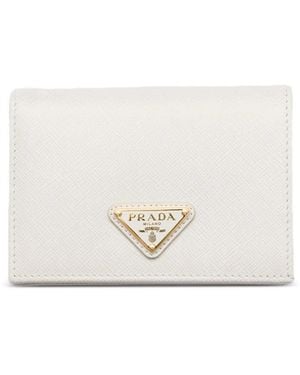 Prada Small Saffiano Leather Wallet - White