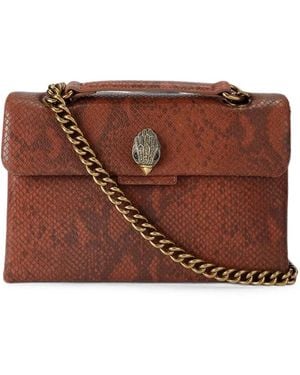 Kurt Geiger Bolso De Hombro Kensington Con Efecto De Piel De Serpiente - Marrón