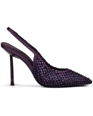 Le Silla Gilda Crystal-Embellished Slingback Court Shoes - Purple