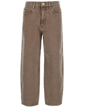Pinko Studded Wide-Leg Jeans - Brown