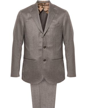 Barba Napoli Herringbone-Pattern Suit - Grey