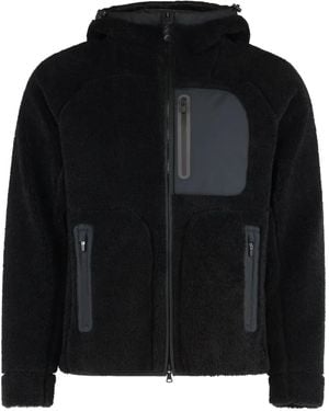 Paul & Shark Hooded Pile Jacket - Black