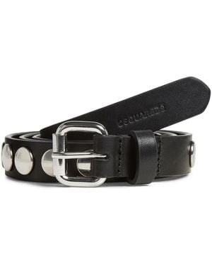 DSquared² Stud-Embellished Leather Belt - Black