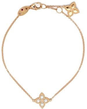 Roberto Coin Bracelet Princess Flower En Or 18Ct Serti De Diamant Et De Rubis - White
