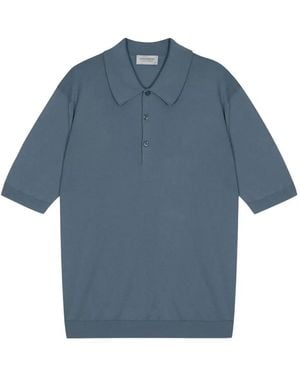 John Smedley Isis Short-Sleeve Polo Shirt - Blue