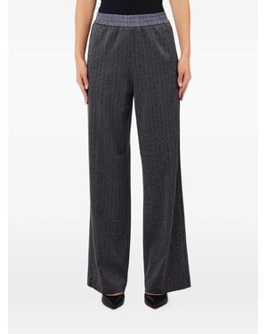 Liu Jo Pinstriped Rhinestone-Embellished Jeans - Blue
