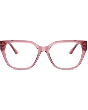 Versace Greca Square-Frame Glasses - Pink