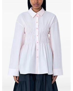 Cecilie Bahnsen Smocked Poplin Shirt - White