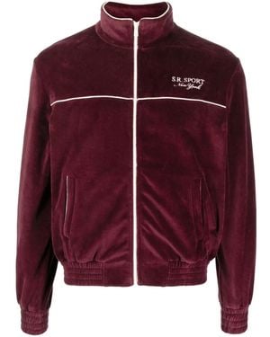 Sporty & Rich Sr Sport Velour Track Jacket - Purple