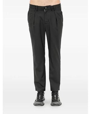 The Viridi-anne Pleated Tapered Trousers - Black