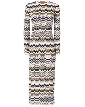 Missoni Kleid Aus Zickzackstrick - Weiß