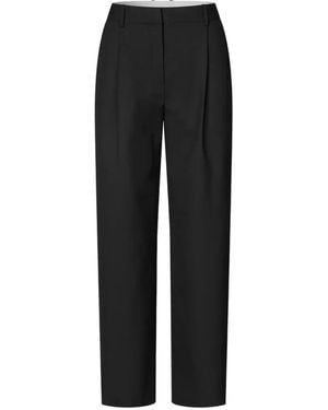 Samsøe & Samsøe Saagneta Pleated Straight-Leg Pants - Black