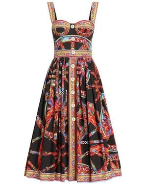 Dolce & Gabbana Dolce & Gabbana Carretto-Print Poplin Maxi Dress - White
