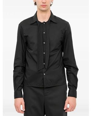 Ann Demeulemeester Stack Tie-Detail Shirt - Black
