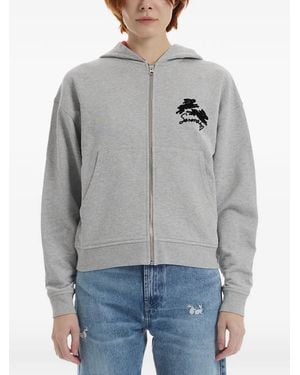 Carne Bollente Stars And Studs Rhinestone-Embellished Hoodie - Grey