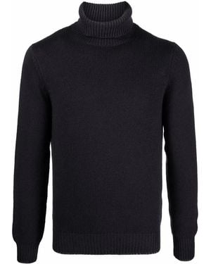 Dell'Oglio Roll-Neck Rib-Trimmed Jumper - Blue