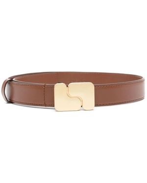 Soeur Logo-Buckle Leather Belt - Brown