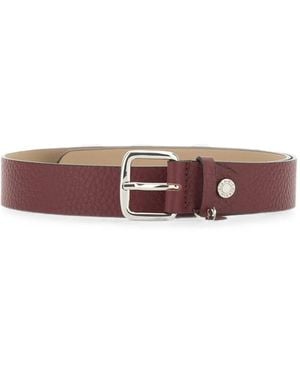 Gianni Chiarini Logo-Engraved Leather Belt - Red