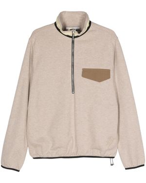 RANRA Mélange Half-Zip Sweatshirt - Natural