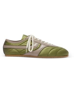 Dries Van Noten Quilted Satin Trainers - Green