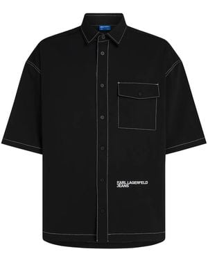 Karl Lagerfeld ロゴ シャツ - ブラック