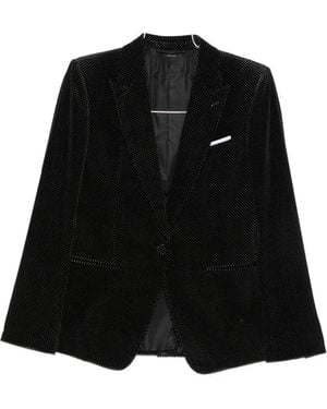 Tom Ford Polka-Dot Velvet Blazer - Black